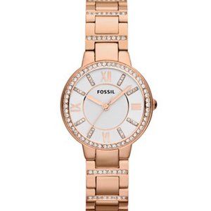Virginia Rose-Tone Stainless Steel Fossil Watch